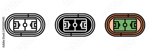 Sport Field Icon, an outdoor area within a school or campus where sports activities and physical education classes are held for students.