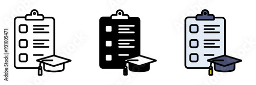 Syllabus Icon, A document outlining the course content, schedule, objectives, and assessment methods provided by instructors at the beginning of a term.