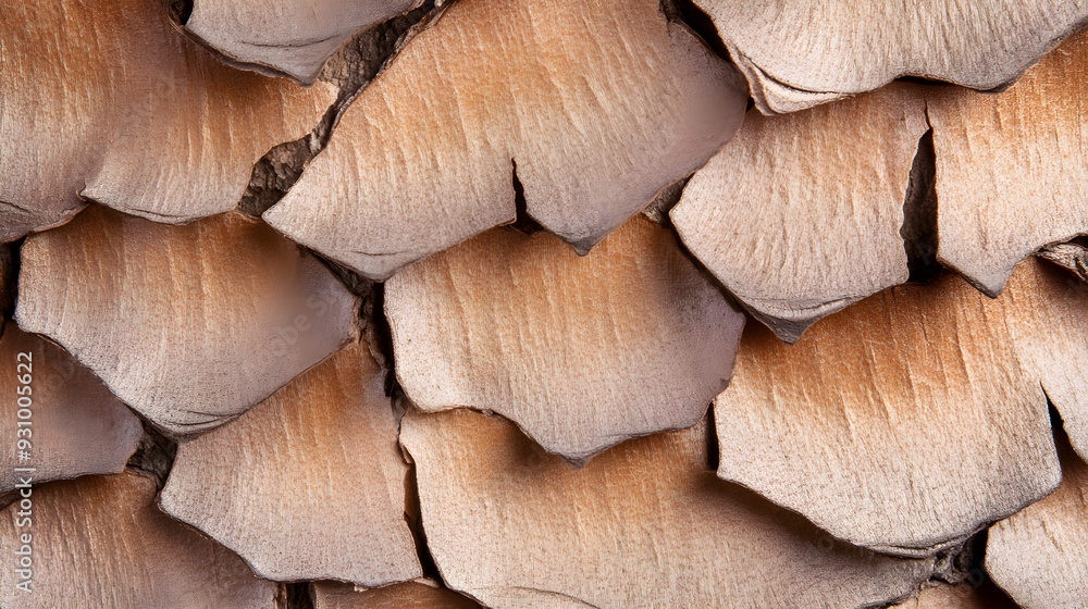 Fototapeta premium Textured close-up of lacebark pine, highlighting the detailed, mottled patterns and the peeling bark, showcasing the tree's unique natural features