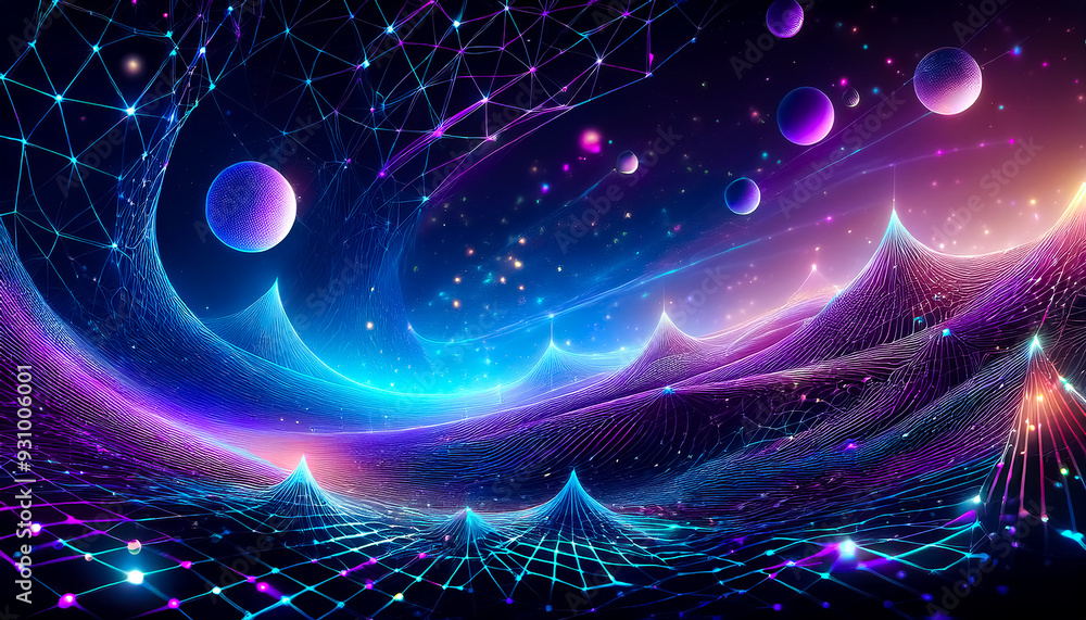 Space background. Astronaut standing on reflection surface with colorful fractal nebula.The vibrant nebulae and celestial bodies connecting all things in the cosmos.Generative AI Space background. Astronaut standing on reflection surface with colorful fractal nebula.The vibrant nebulae and celestial bodies connecting all things in the cosmos.Generative AI