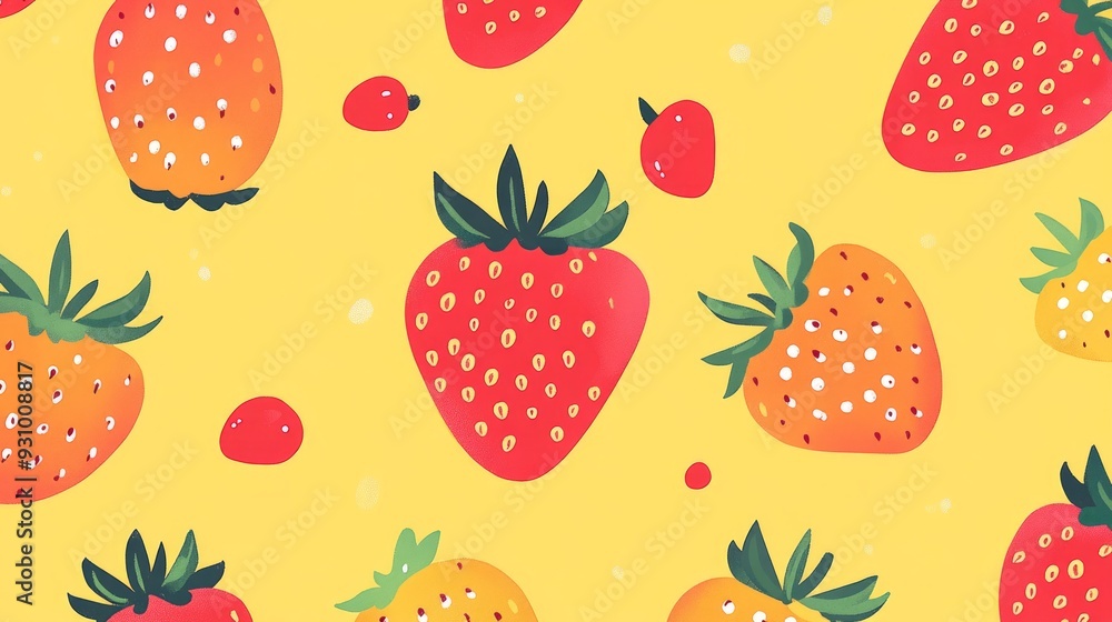 cute seamless pattern of strawberry cute seamless pattern of strawberry