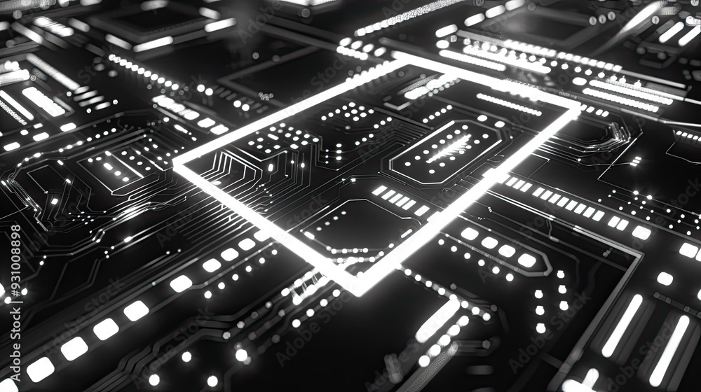 Abstract Circuitry with Glowing Lines Abstract Circuitry with Glowing Lines