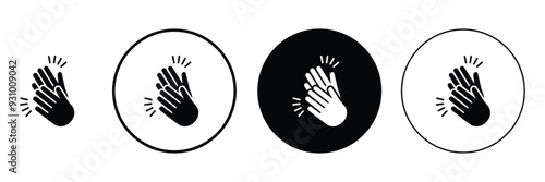 Set of hands clapping icon collection. Congratulations, celebration and success symbol. Vector Illustration.