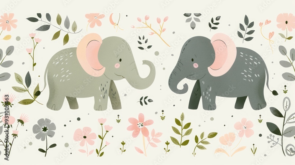 cute seamless pattern of elephant cute seamless pattern of elephant