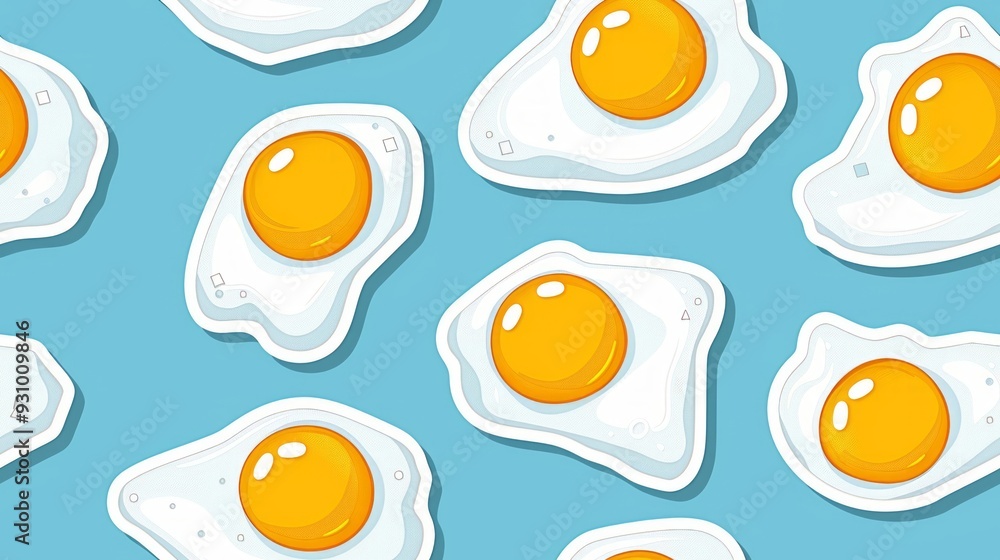 cute seamless pattern of fried egg cute seamless pattern of fried egg