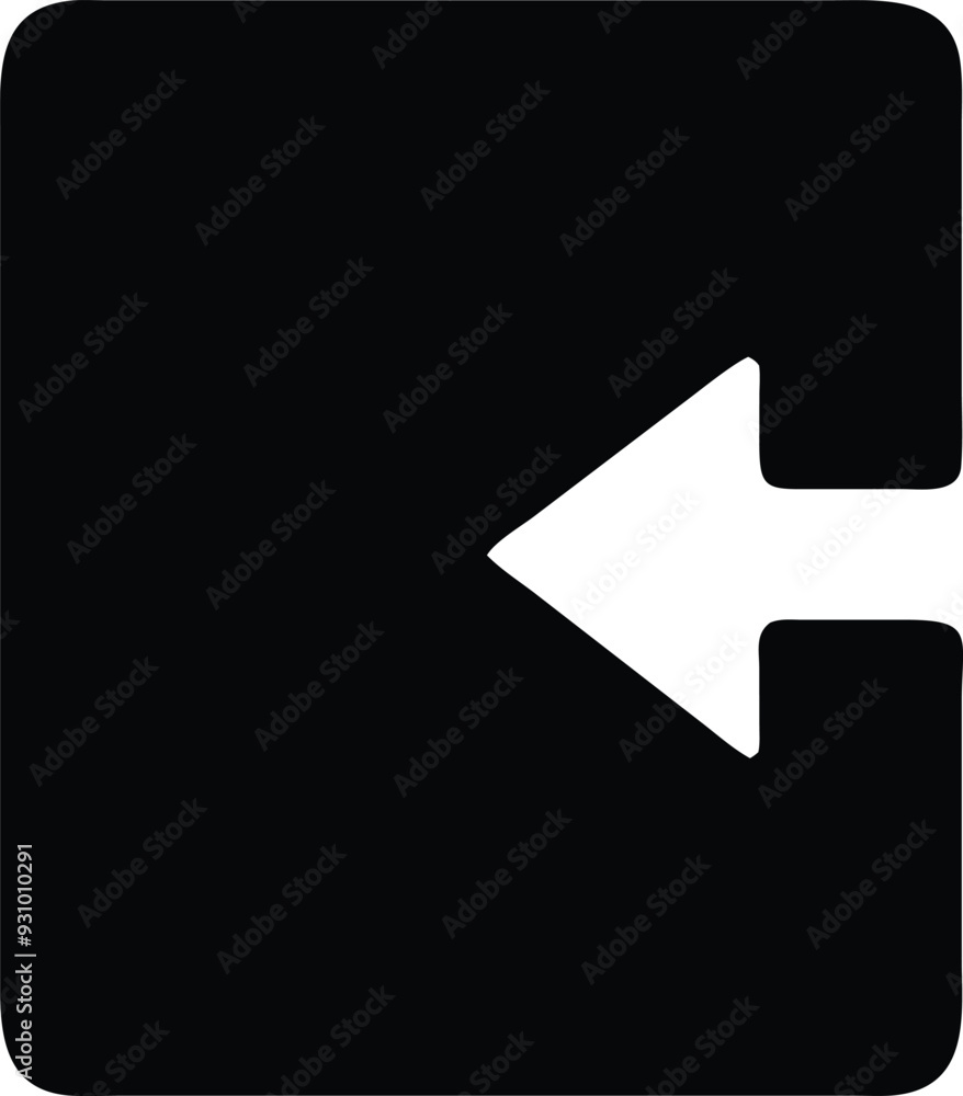 a black and white square with an arrow pointing to the left a black and white square with an arrow pointing to the left