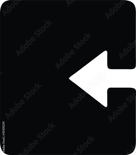 Free Download a black and white square with an arrow pointing to the left - GFXLoad