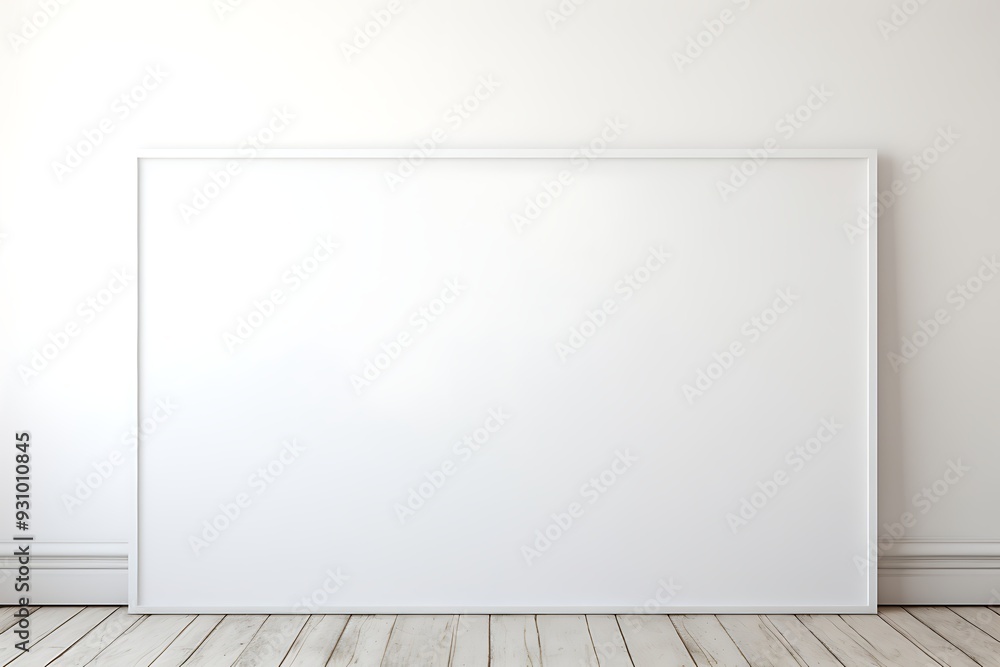 Blank white board on the wall