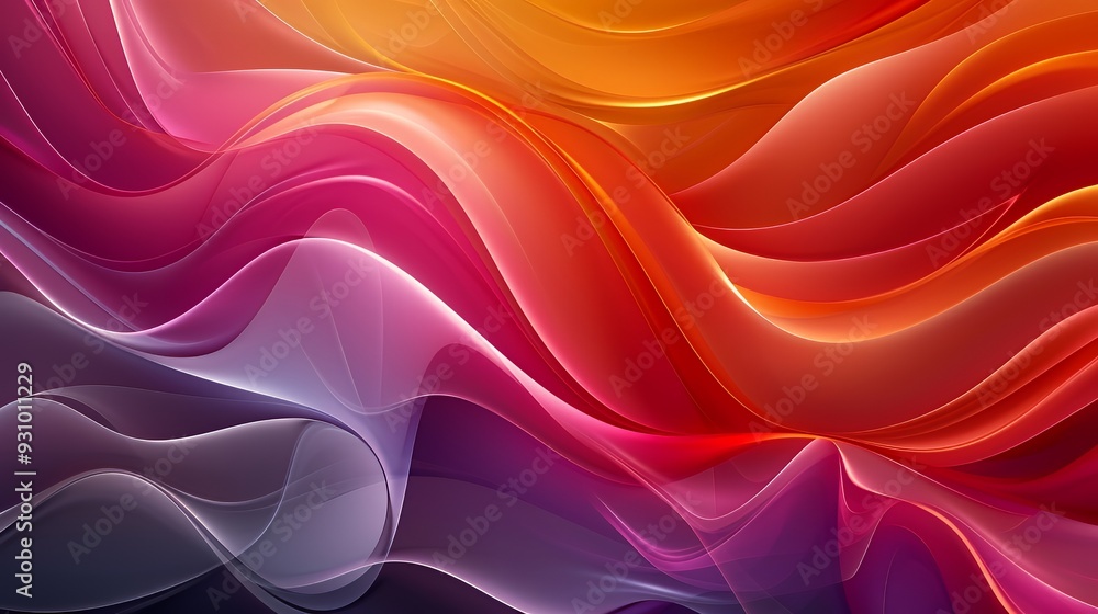 Abstract background with flowing, wavy lines in shades of red, orange, pink, and purple. Abstract background with flowing, wavy lines in shades of red, orange, pink, and purple.