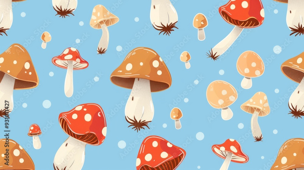 cute seamless pattern of mushroom cute seamless pattern of mushroom