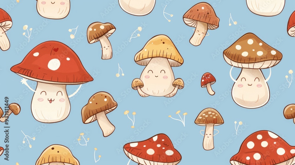 cute seamless pattern of mushroom cute seamless pattern of mushroom