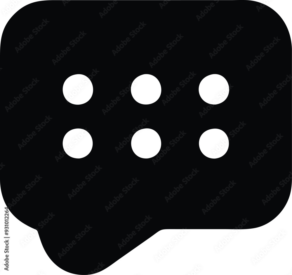 a black and white speech bubble with dots on it a black and white speech bubble with dots on it