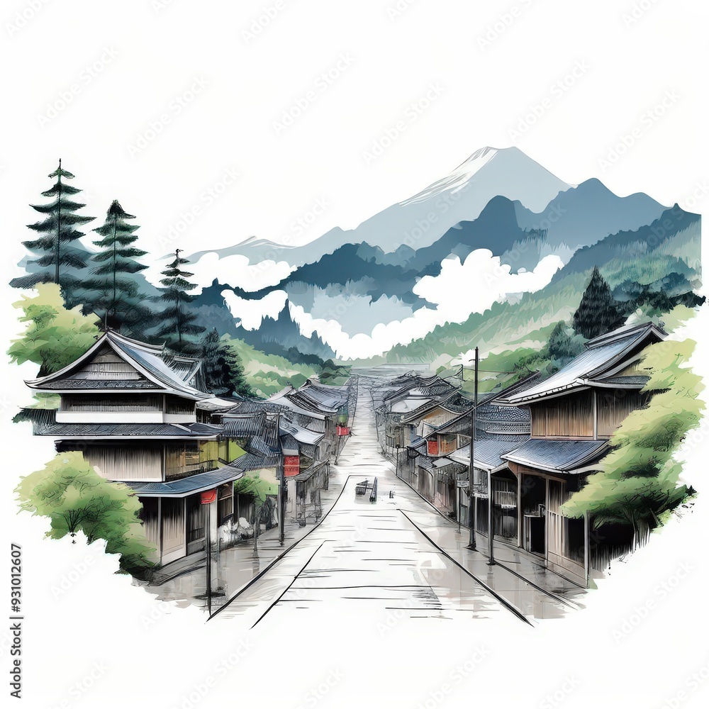 the AI Image Generator, Japanese landscape. Ancient architecture the AI Image Generator, Japanese landscape. Ancient architecture