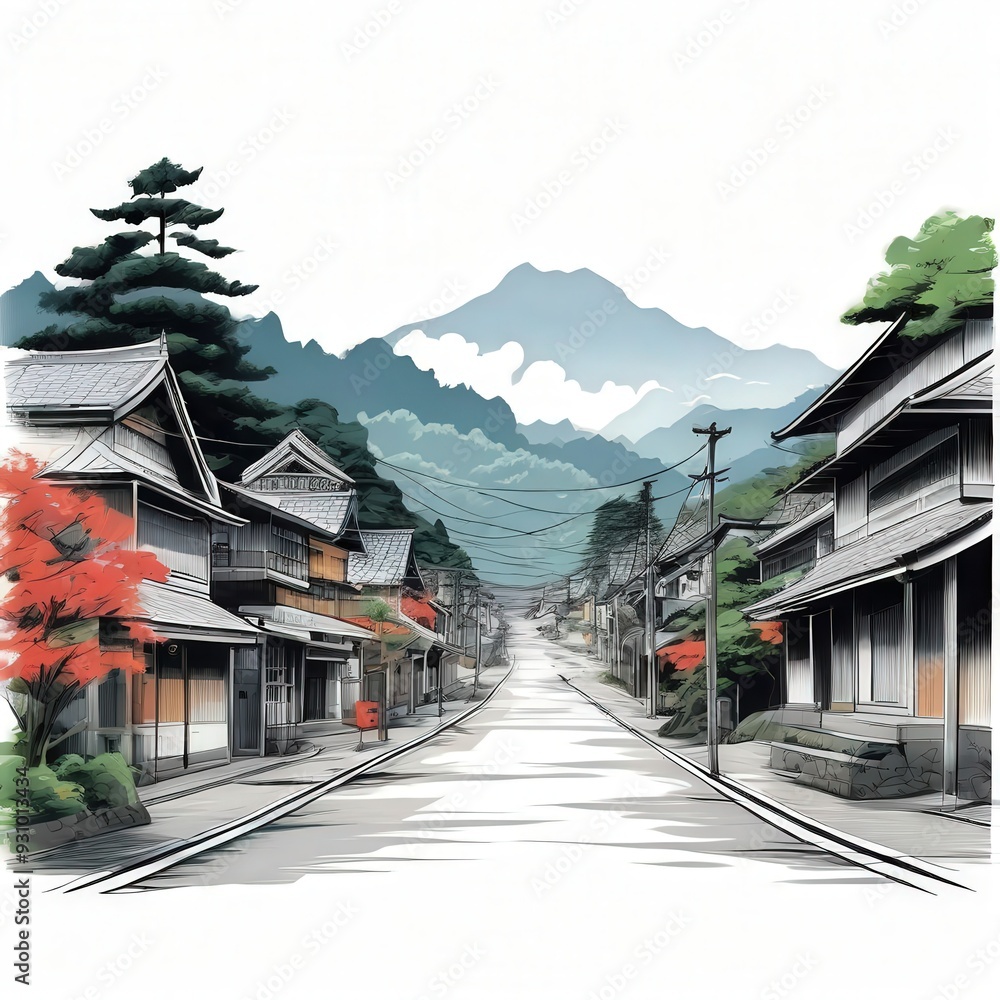 the AI Image Generator, Japanese landscape. Ancient architecture the AI Image Generator, Japanese landscape. Ancient architecture
