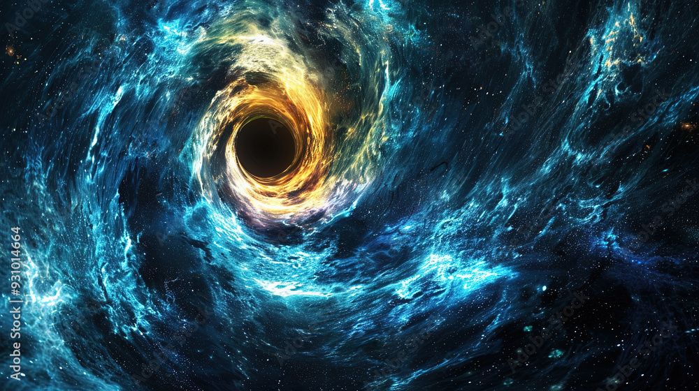 Naklejka premium blue spiral galaxy in space