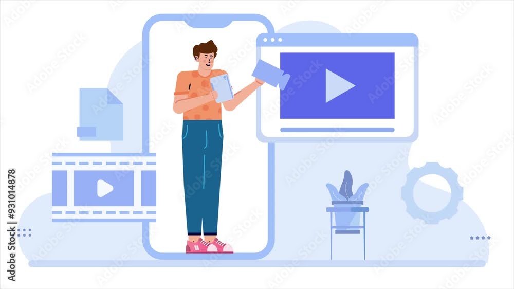 illustration of business content creator animated video illustration of business content creator animated video