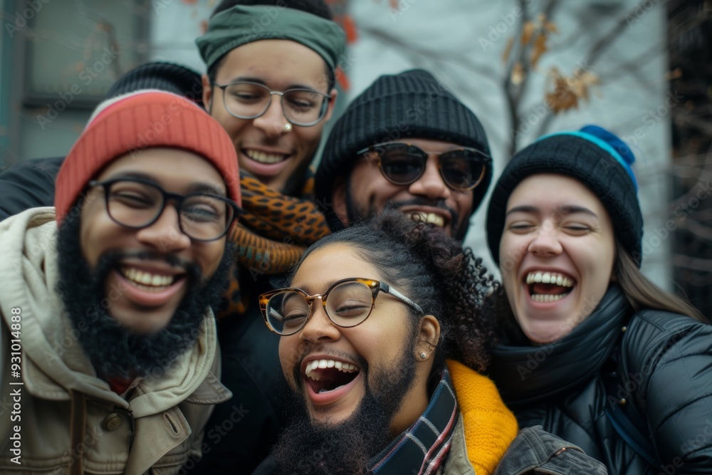 Friends of Diverse Backgrounds Share a Joyous Moment Friends of Diverse Backgrounds Share a Joyous Moment