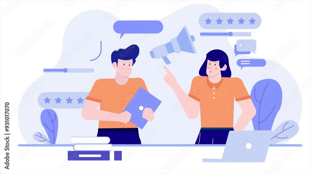 marketing teamwork brainstorming and discussion illustration business animated video marketing teamwork brainstorming and discussion illustration business animated video