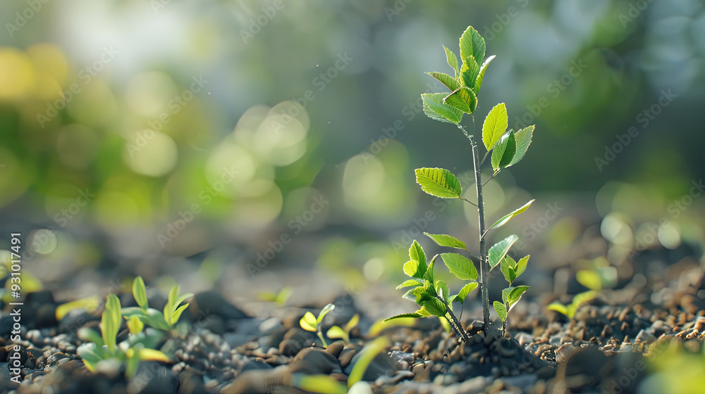 Tree sprouts in the forest that grow well. Tree Sprouts Grow in Fertile Soil Tree sprouts in the forest that grow well. Tree Sprouts Grow in Fertile Soil