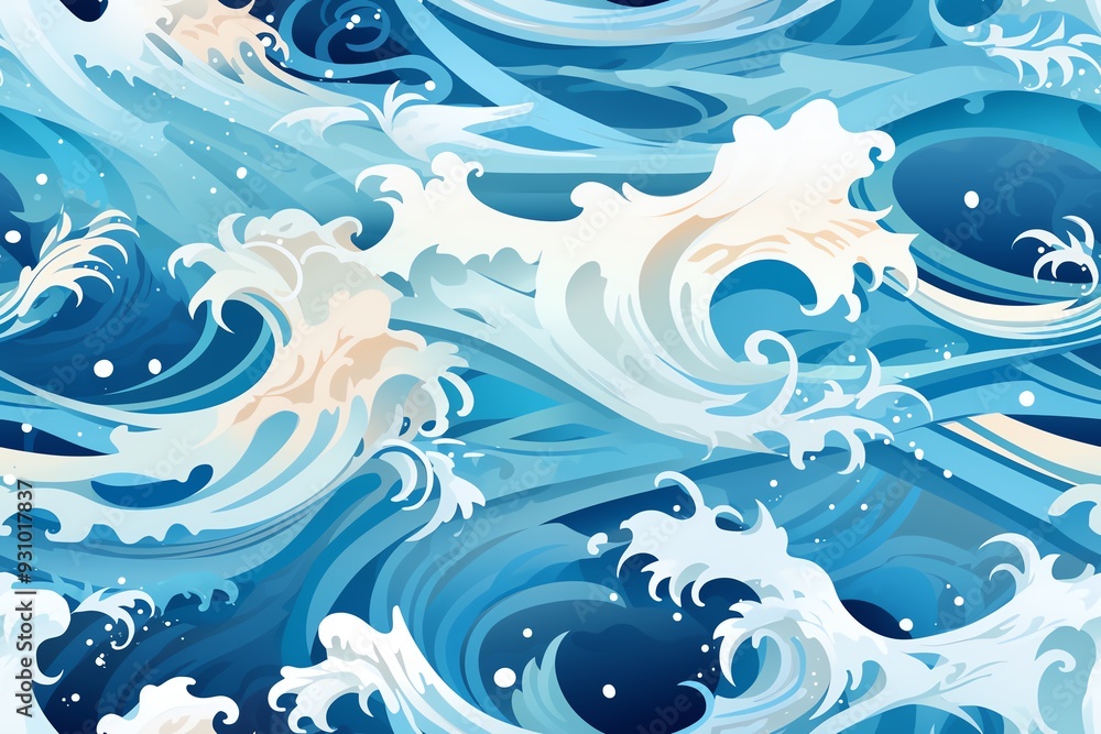 A vibrant abstract ocean wave pattern with dynamic blues and whites, perfect for backgrounds and artistic designs. A vibrant abstract ocean wave pattern with dynamic blues and whites, perfect for backgrounds and artistic designs.