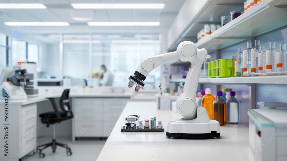 Robotic Arm in a Modern Laboratory Robotic Arm in a Modern Laboratory