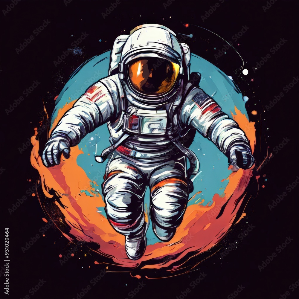 Fototapeta premium the AI Image Generator, astronaut illustration