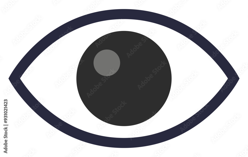Black eye flat icon isolated on white background. Black eye flat icon isolated on white background.