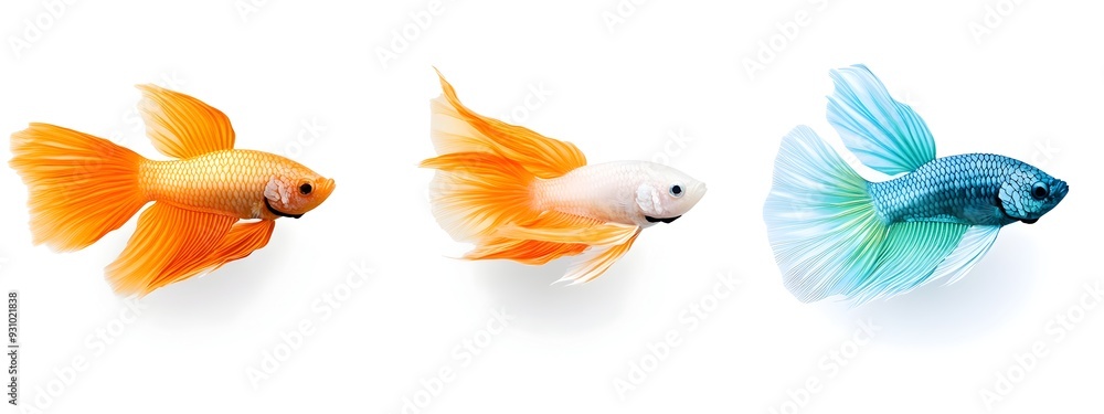 Vibrant Betta Fish in Striking Aquatic Setting Vibrant Betta Fish in Striking Aquatic Setting