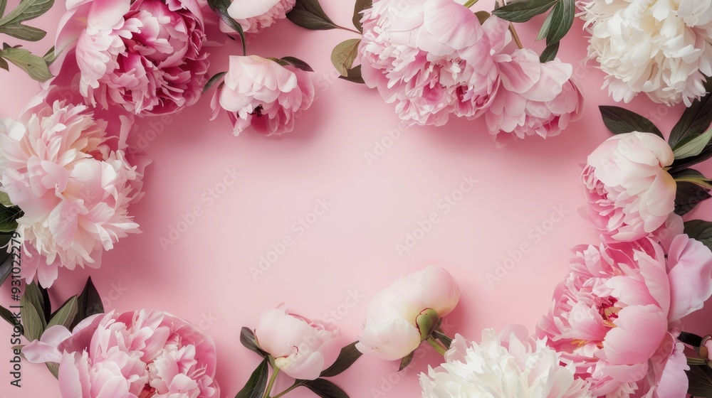 A stylish flat lay arrangement showcasing a frame of beautiful flowers on a vibrant background, offering a chic and sophisticated design element for enhancing various creative projects. A stylish flat lay arrangement showcasing a frame of beautiful flowers on a vibrant background, offering a chic and sophisticated design element for enhancing various creative projects.
