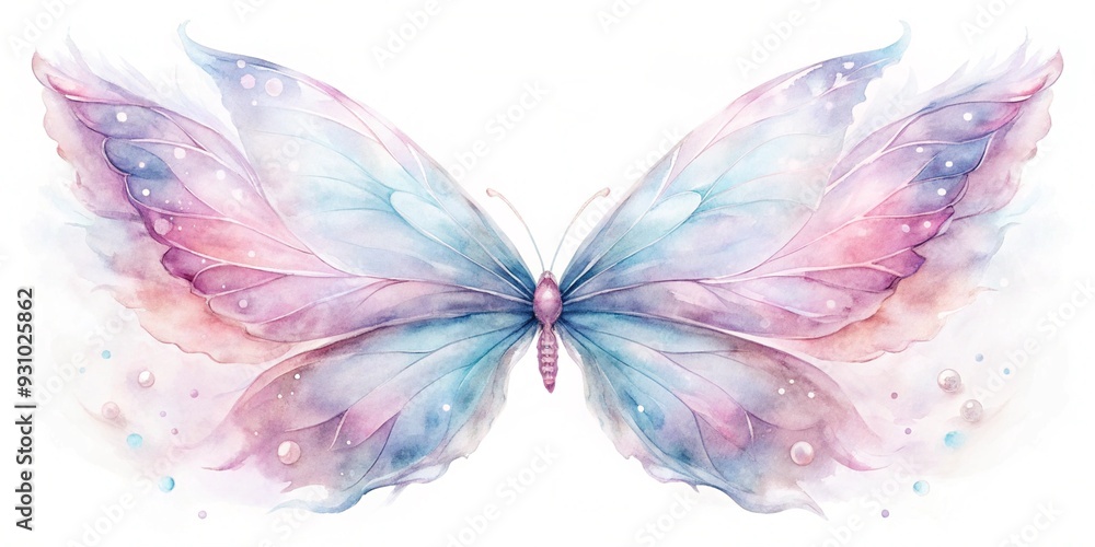 Dreamy Pastel Butterfly: A watercolor butterfly with delicate, translucent wings awash in soft pink and blue hues, evoking a sense of ethereal beauty and tranquility. Dreamy Pastel Butterfly: A watercolor butterfly with delicate, translucent wings awash in soft pink and blue hues, evoking a sense of ethereal beauty and tranquility.
