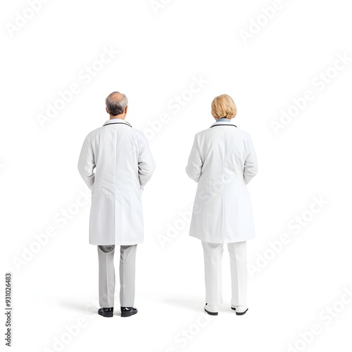 Doctor and Patient Discussing Medical Matters on White Background