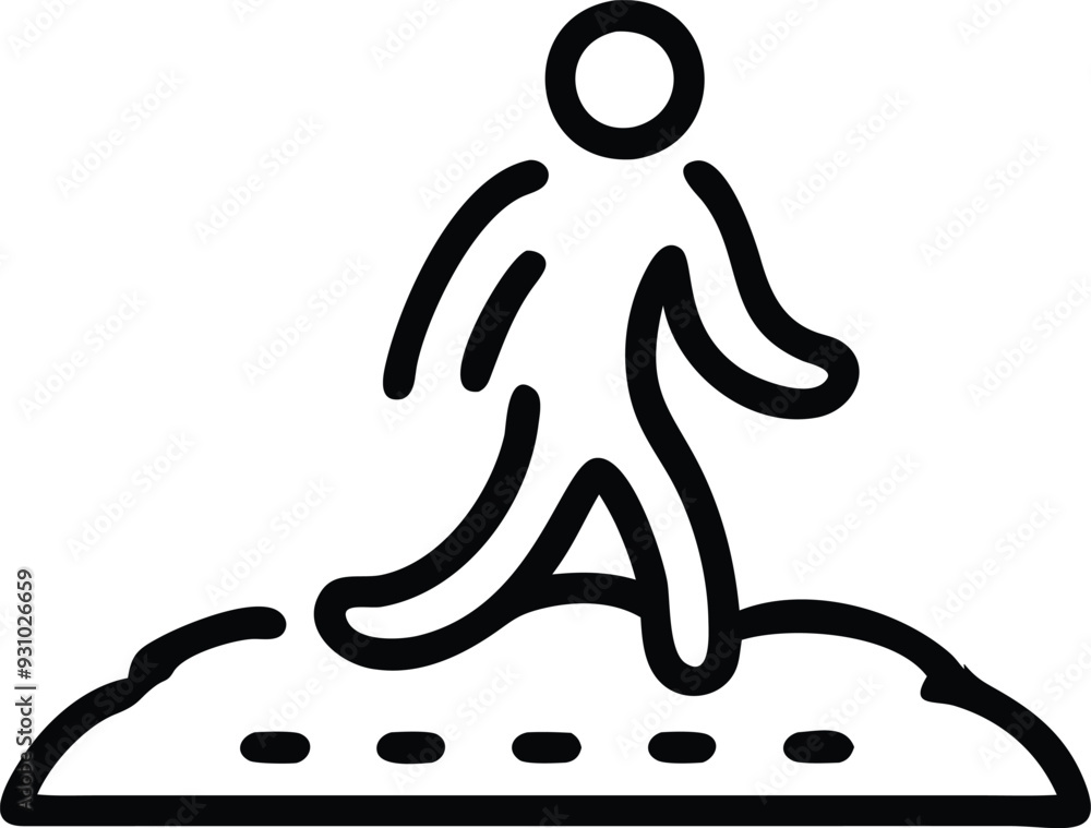 a man walking on a path with a sign that says walk a man walking on a path with a sign that says walk