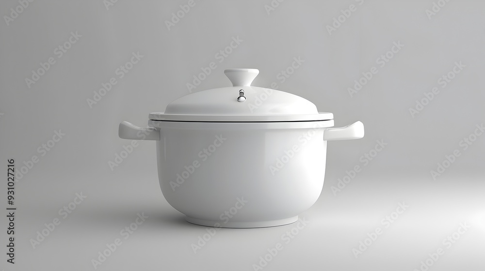 Clean White 3D Rendered Food Steamer Model on Isolated Background Clean White 3D Rendered Food Steamer Model on Isolated Background
