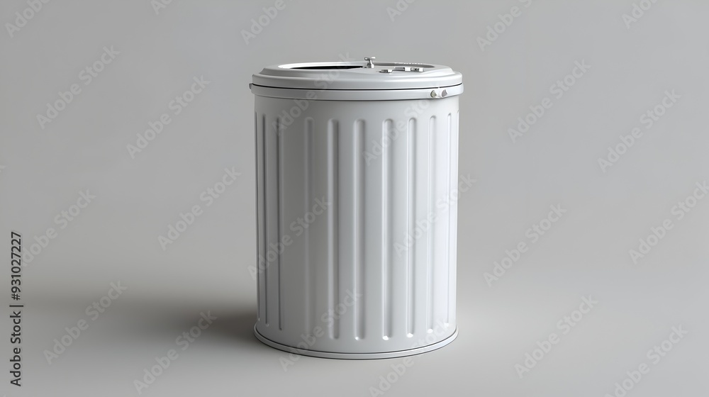 A Pristine 3D Rendered Garbage Disposal Model on a Bright White Studio Background A Pristine 3D Rendered Garbage Disposal Model on a Bright White Studio Background