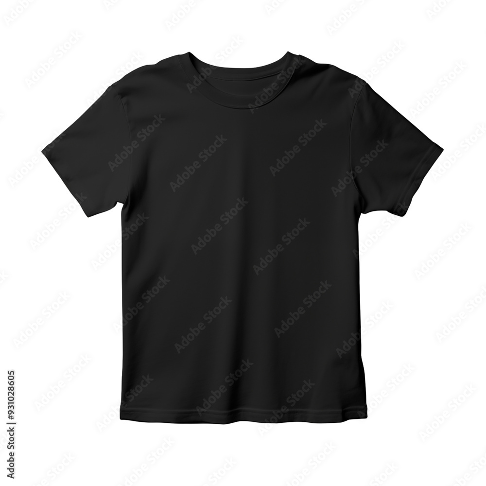 Blank black t shirt mock up template, front view isolated on transparent background. Generative ai Blank black t shirt mock up template, front view isolated on transparent background. Generative ai