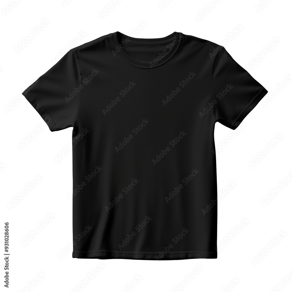 Blank black t shirt mock up template, front view isolated on transparent background. Generative ai Blank black t shirt mock up template, front view isolated on transparent background. Generative ai