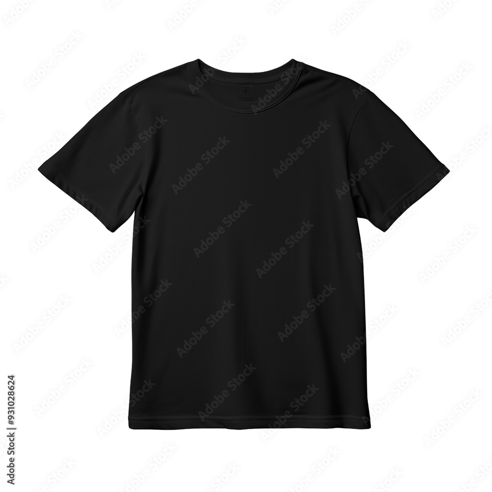 Blank black t shirt mock up template, front view isolated on transparent background. Generative ai Blank black t shirt mock up template, front view isolated on transparent background. Generative ai
