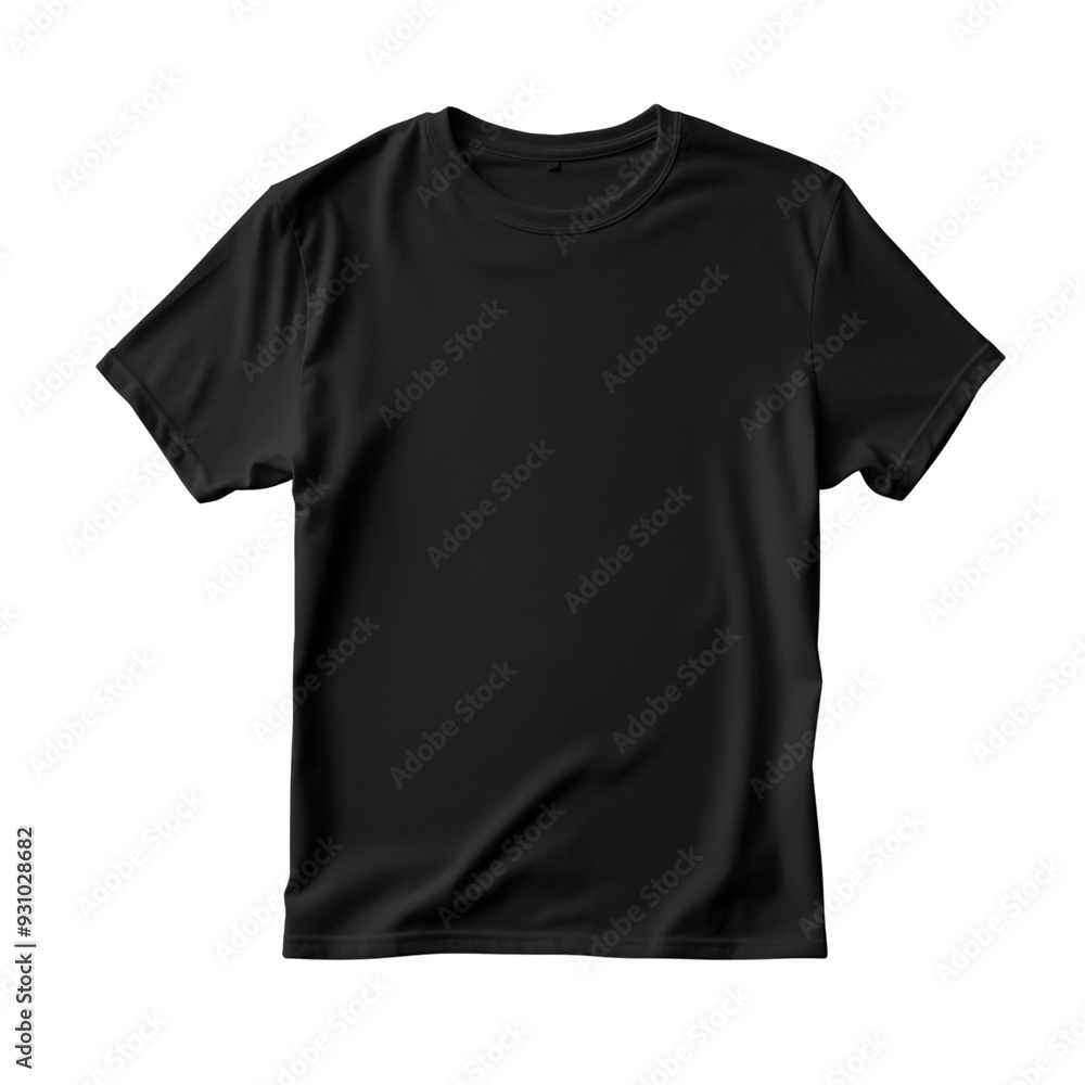Blank black t shirt mock up template, front view isolated on transparent background. Generative ai Blank black t shirt mock up template, front view isolated on transparent background. Generative ai