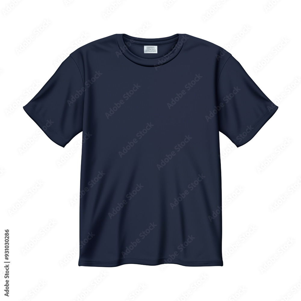 Blank navy t shirt mock up template, front view isolated on transparent background. Generative ai Blank navy t shirt mock up template, front view isolated on transparent background. Generative ai