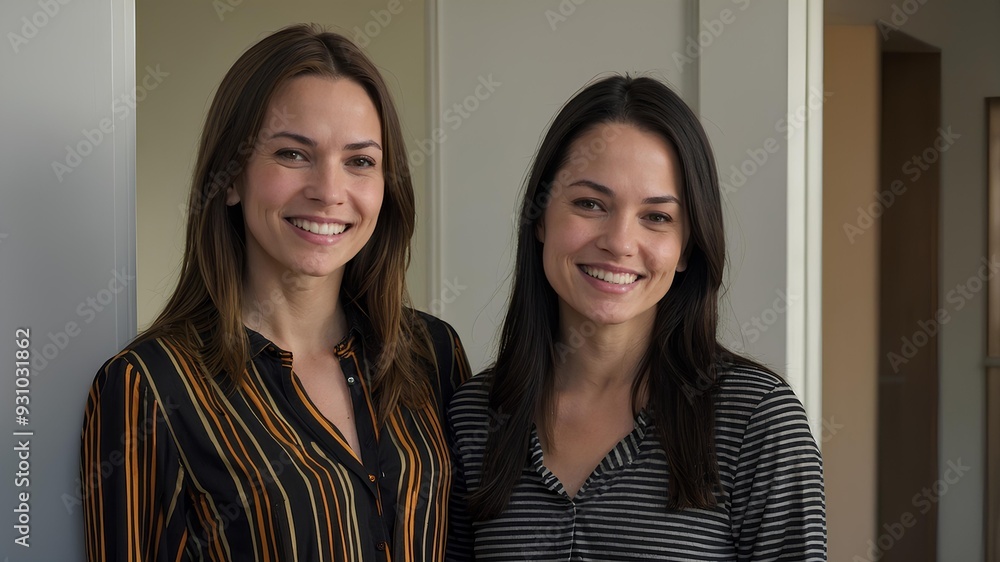 My best friend's girlfriend is standing and smiling.