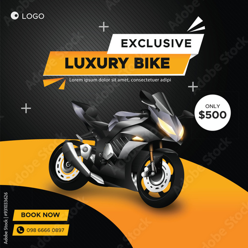 Bike or motorcycle sale promotion social media post
