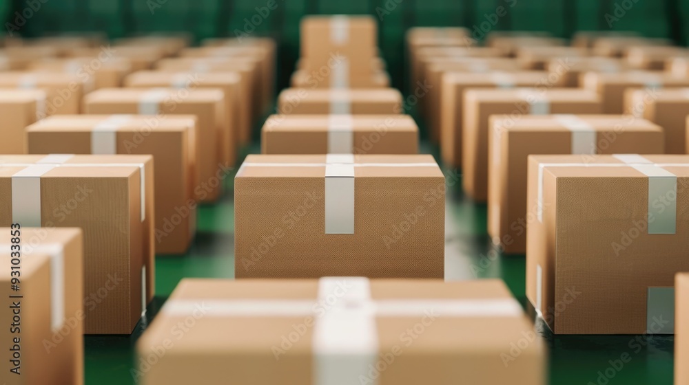 Successful SME entrepreneur surrounded by packed boxes and inventory ready to fulfill growing online sales and drive business expansion and growth through ecommerce and logistics optimization Successful SME entrepreneur surrounded by packed boxes and inventory ready to fulfill growing online sales and drive business expansion and growth through ecommerce and logistics optimization