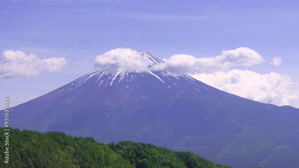 Snowcapped Mt. Fuji with Clouds over a Mountain Forest in Spring (Timelapse | ZOOM OUT) Snowcapped Mt. Fuji with Clouds over a Mountain Forest in Spring (Timelapse | ZOOM OUT)