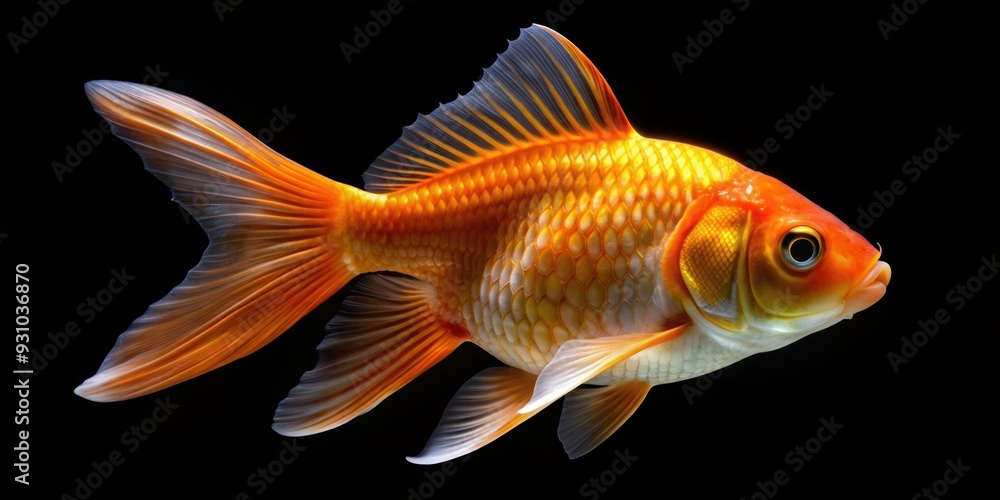 Goldfish isolated on a black background, goldfish, isolated, black background, fish, underwater, pet, swimming, aquatic, animal Goldfish isolated on a black background, goldfish, isolated, black background, fish, underwater, pet, swimming, aquatic, animal