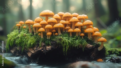 Mushrooms on a Log photo