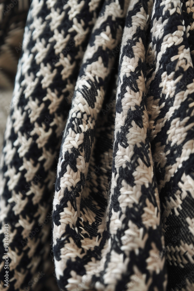Chic and modern houndstooth pattern background for fashion design projects. Classic black and white geometric design for a stylish and sophisticated look. Chic and modern houndstooth pattern background for fashion design projects. Classic black and white geometric design for a stylish and sophisticated look.