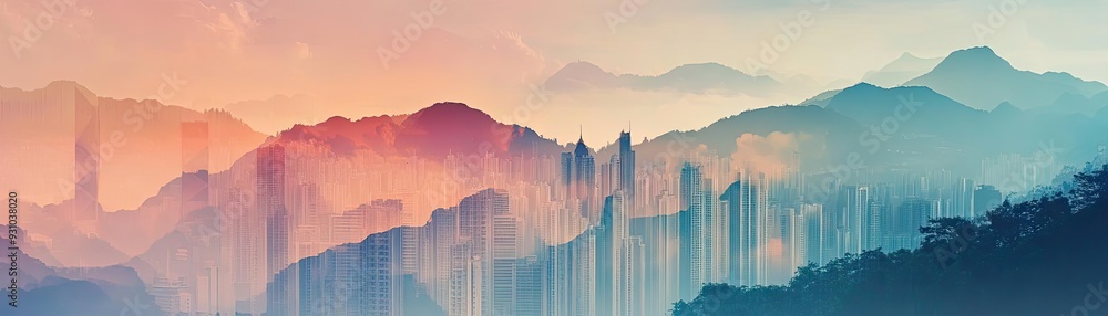 A stunning landscape featuring layered mountains with a colorful sunset sky, creating a tranquil and serene atmosphere. A stunning landscape featuring layered mountains with a colorful sunset sky, creating a tranquil and serene atmosphere.