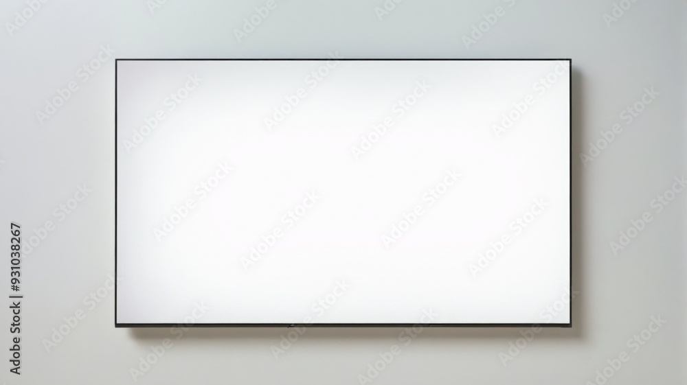 Flat-screen TV mounted white wall rectangular shape has Modern B Flat-screen TV mounted white wall rectangular shape has Modern B
