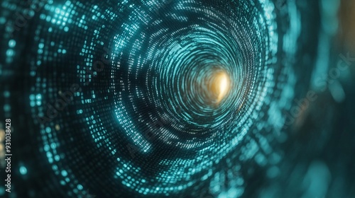 Wallpaper Mural A stream of binary code flowing through a digital tunnel creating a sense of motion Torontodigital.ca