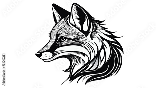 Fox Head Sketch Style - Beast Animal Face Portrait Mammal Fur
